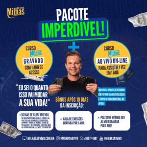 Pacote imperdível (curso gravado 1 ano + assistir o curso ao vivo online 1 x em 1 ano) + bônus