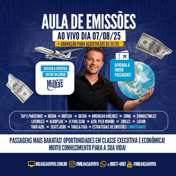 Aula de emissões ao vivo em 7/8/25