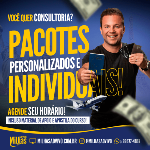 Consultoria /mentoria de 1 h + apostila em pdf do curso milhas ao vivo + material de apoio do curso (ao comprar temos que agendar a data e a hora)